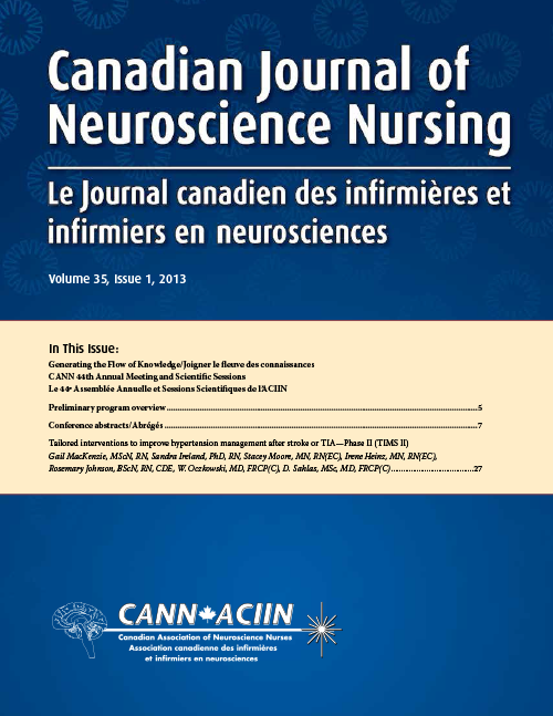 Canadian Journal of Neuroscience Nursing cover